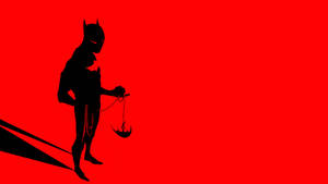 Batman Stands Under A Massive Moon Wallpaper