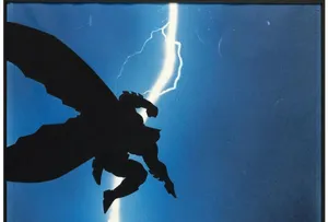 Batman, The Dark Knight, Standing Strong In Gotham City With His Bat Signal Shining In The Sky Wallpaper