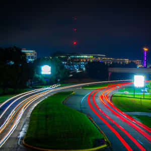 Baton Rouge Night Traffic Long Exposure Wallpaper