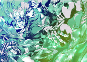 Battle-hardened Joseph Joestar Strikes A Determined Pose Wallpaper