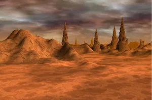 Battle Of Geonosis On A Rocky Desert Planet Wallpaper