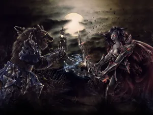 Battle Of The Bloodlines: Vampire Vs Werewolf Wallpaper