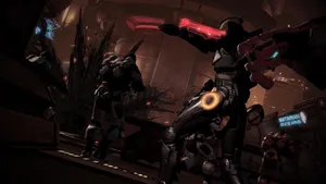 Battle-ready Commander Shepard In Mass Effect Cerberus Wallpaper