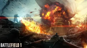 Battlefield 1 Hd Airship Explosion Wallpaper