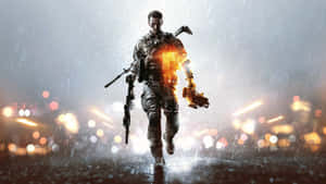 Battlefield Desktop Soldier Running Wallpaper