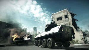 Battlefield Vehicles In Intense Warfare Wallpaper