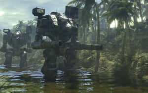 Battletech Mechs In Action Wallpaper