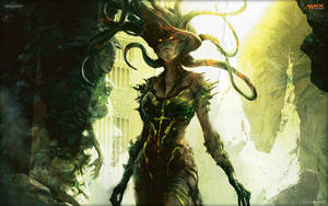 Battling Vraska The Unseen With Magic The Gathering Wallpaper