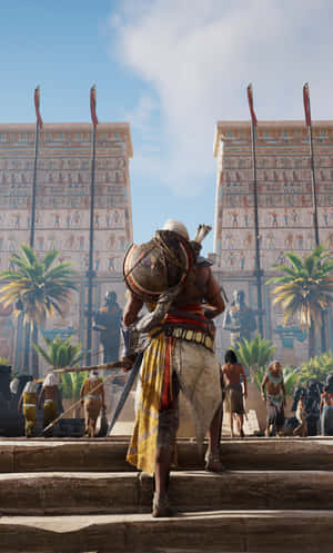 Bayek, The Legendary Assassin In Action Wallpaper