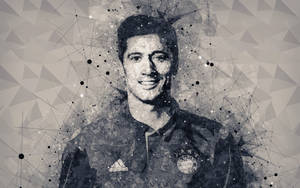 Bayern Munich Lewandowski Gray Art Wallpaper