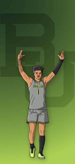 Baylor Basketball Victory Pose Wallpaper