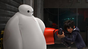 Baymax And Hiro Hand Armor Wallpaper