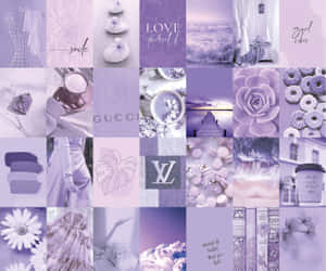 Be Inspired With The Beauty Of This Creative Purple Aesthetic Collage Wallpaper