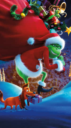 'be Merry And Bright This Holiday- Even With A Grinch Iphone' Wallpaper