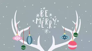 Be Merry Simple Aesthetic Cute Christmas Text Wallpaper