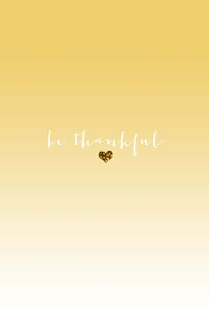 Be Thankful Cute Pastel Yellow Wallpaper