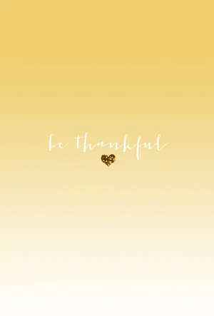 Be Thankful Cute Pastel Yellow Wallpaper