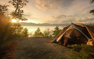 Beach Camping Under A Starry Sky Wallpaper
