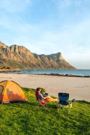 Beach Camping Under The Stars Wallpaper