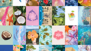 Beach Coconut Girl Aesthetic Wallpaper