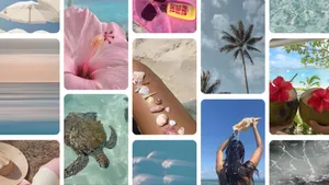 Beach Coconut Girl Aesthetic Wallpaper