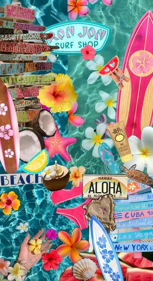 Beach Coconut Girl Vibes Wallpaper