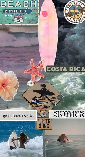 Beach Coconut Girl Vibes Wallpaper