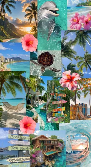 Beach Coconut Girl Vibes Wallpaper