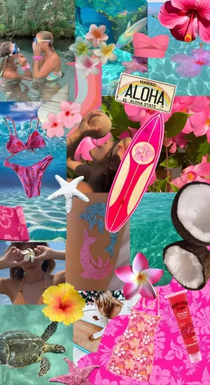 Beach Coconut Girl Vibes Wallpaper