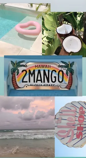 Beach Coconut Girl Vibes Wallpaper