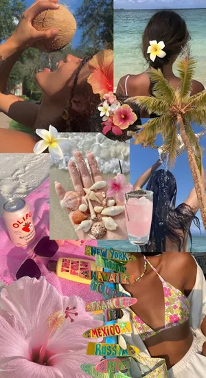 Beach Coconut Girl Vibes Wallpaper