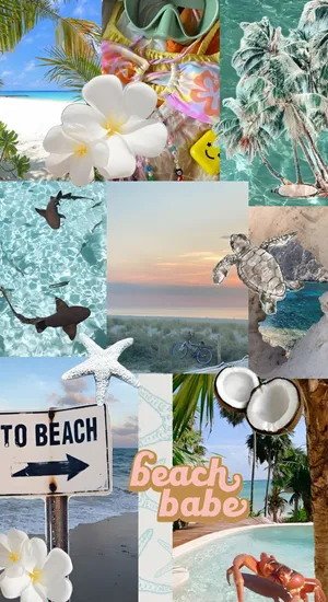 Beach Coconut Girl Vibes Wallpaper