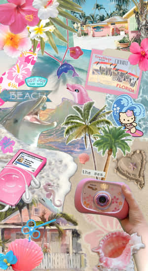 Beach Coconut Girl Vibes Wallpaper