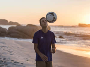 Beach Freestyle Soccerat Sunset Wallpaper