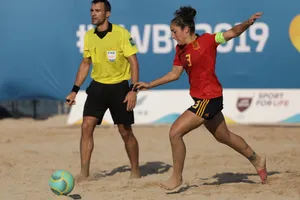Beach Soccer Action Spain Womens Team Wallpaper