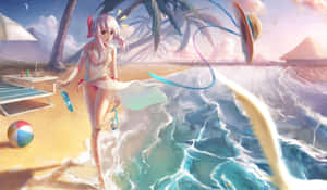 Beachside_ Anime_ Girl_ Adventure.jpg Wallpaper