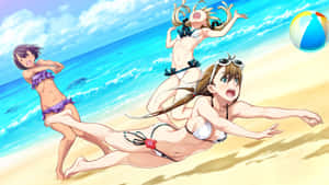 Beachside_ Frolic_ Anime_ Style.jpg Wallpaper