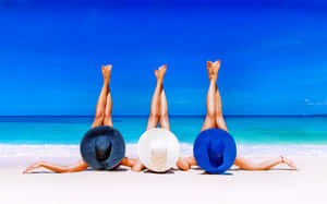 Beachside Legs Up Relaxation Wallpaper