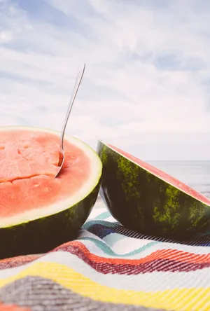 Beachside Watermelon Slice Summer Vibes.jpg Wallpaper