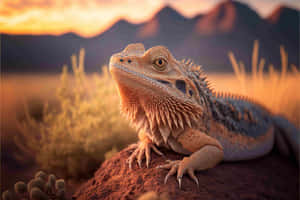 Bearded Dragon Sunset Portrait Wallpaper