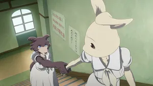 Beastars Junoand Legoshi Classroom Interaction Wallpaper