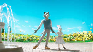 Beastars Legoshiand Haru Walking Together Wallpaper