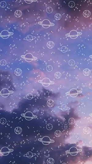 Beautiful And Mysterious Purple Sky Full Of Stars Wallpaper