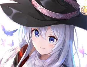 Beautiful Anime Girl With Smug Face Wallpaper