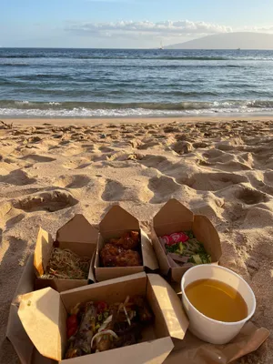 Beautiful Beach Picnic Setup Wallpaper