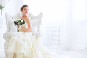 Beautiful Bride In White Wallpaper