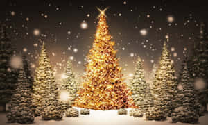 Beautiful Christmas Desktop Gold Wallpaper