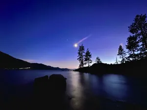 Beautiful City Skyline At Night After Activating Night Mode Wallpaper