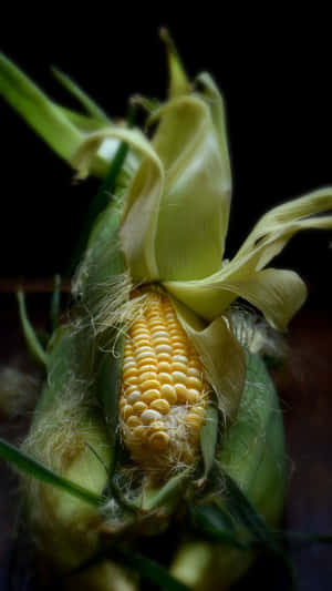 Beautiful Close-up Shot Of Yellow Corn On The Cob Wallpaper