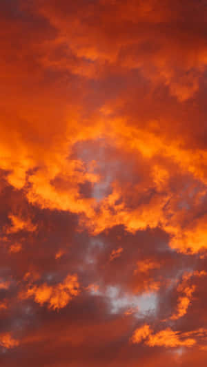 Beautiful Clouds Orange Aesthetic Phone Wallpaper